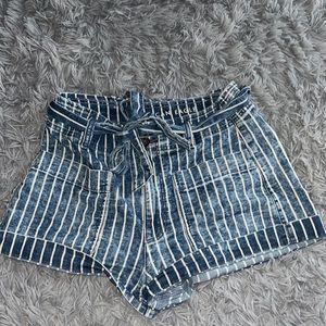 American Eagle tie striped shorts